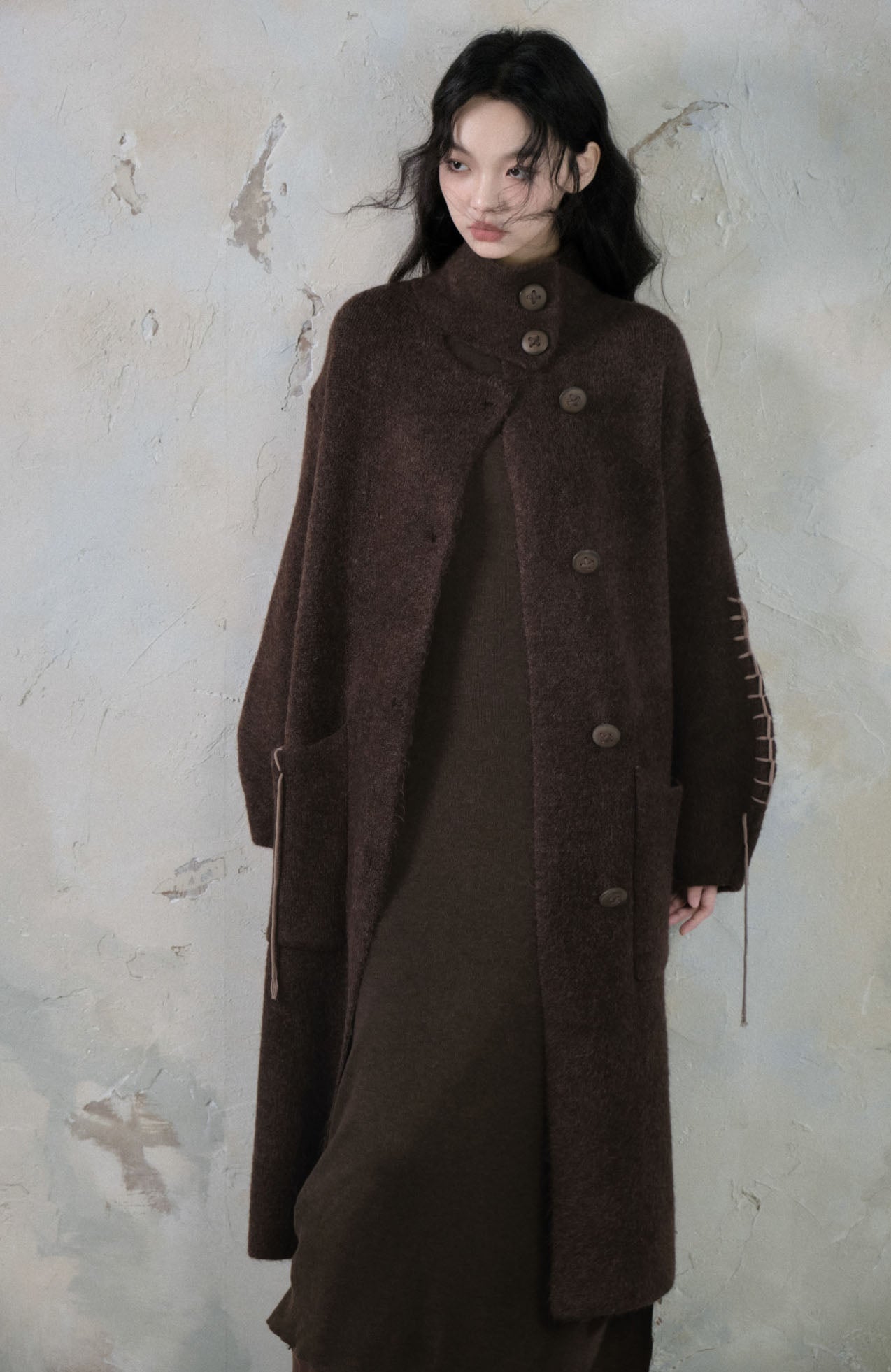 Lazy Loose Long Soft Waxy coat jacket