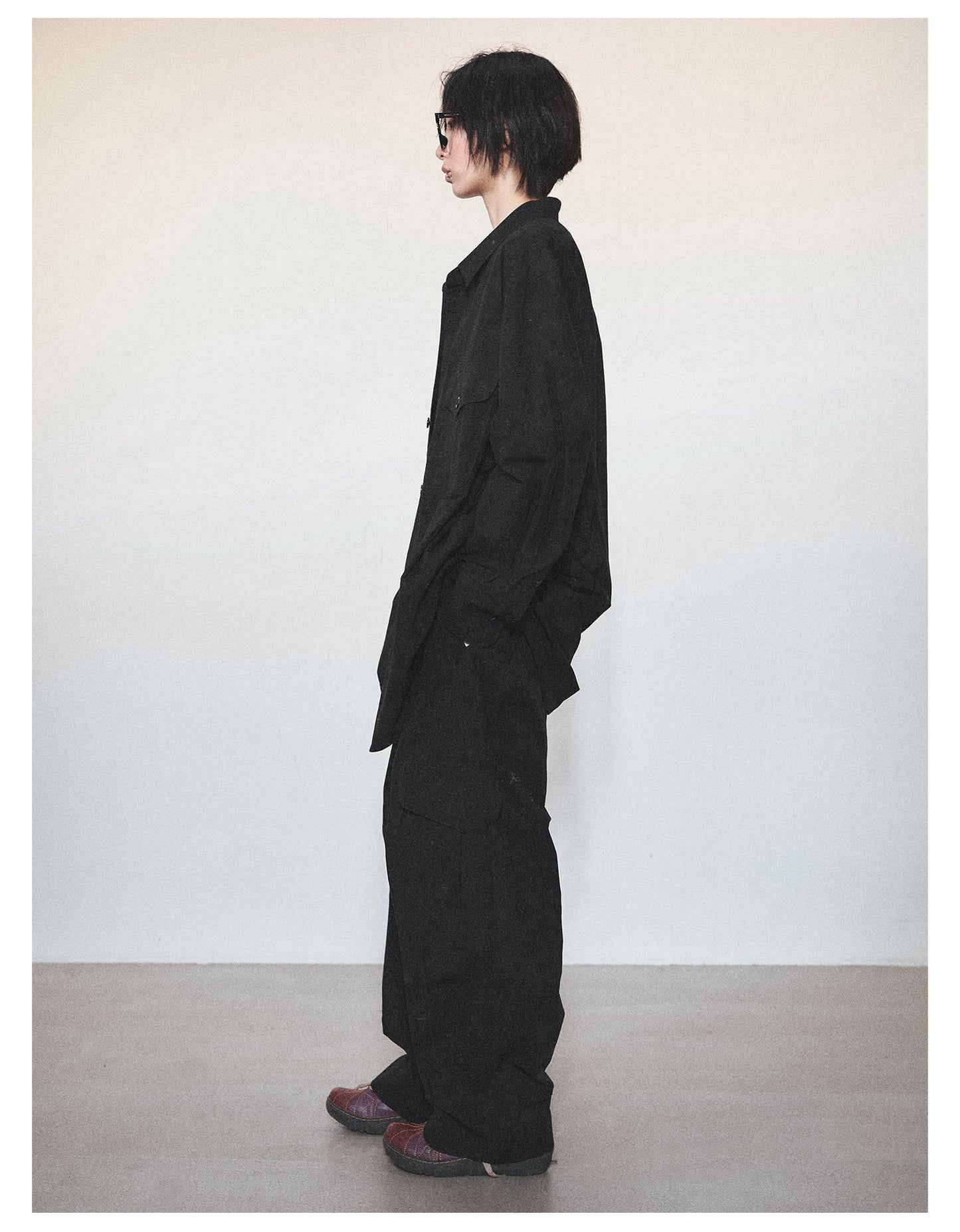 Loose Silhouette Wrinkled Shirt and Pants Setup