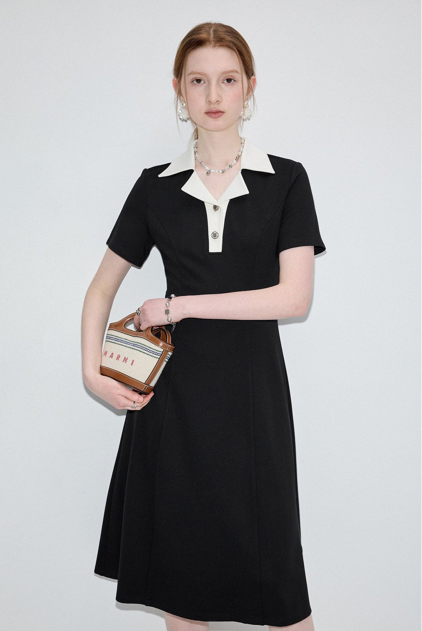 Polo collar slim dress