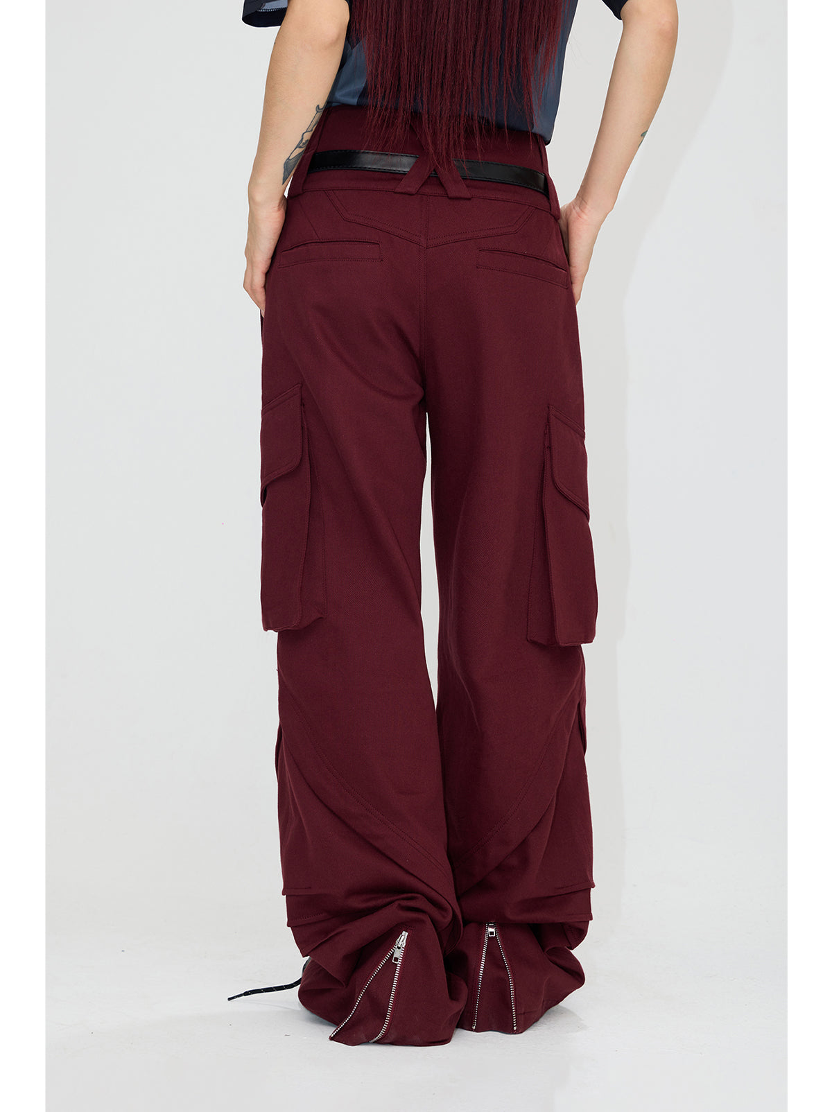 Multi-pocket double waist cargo pants