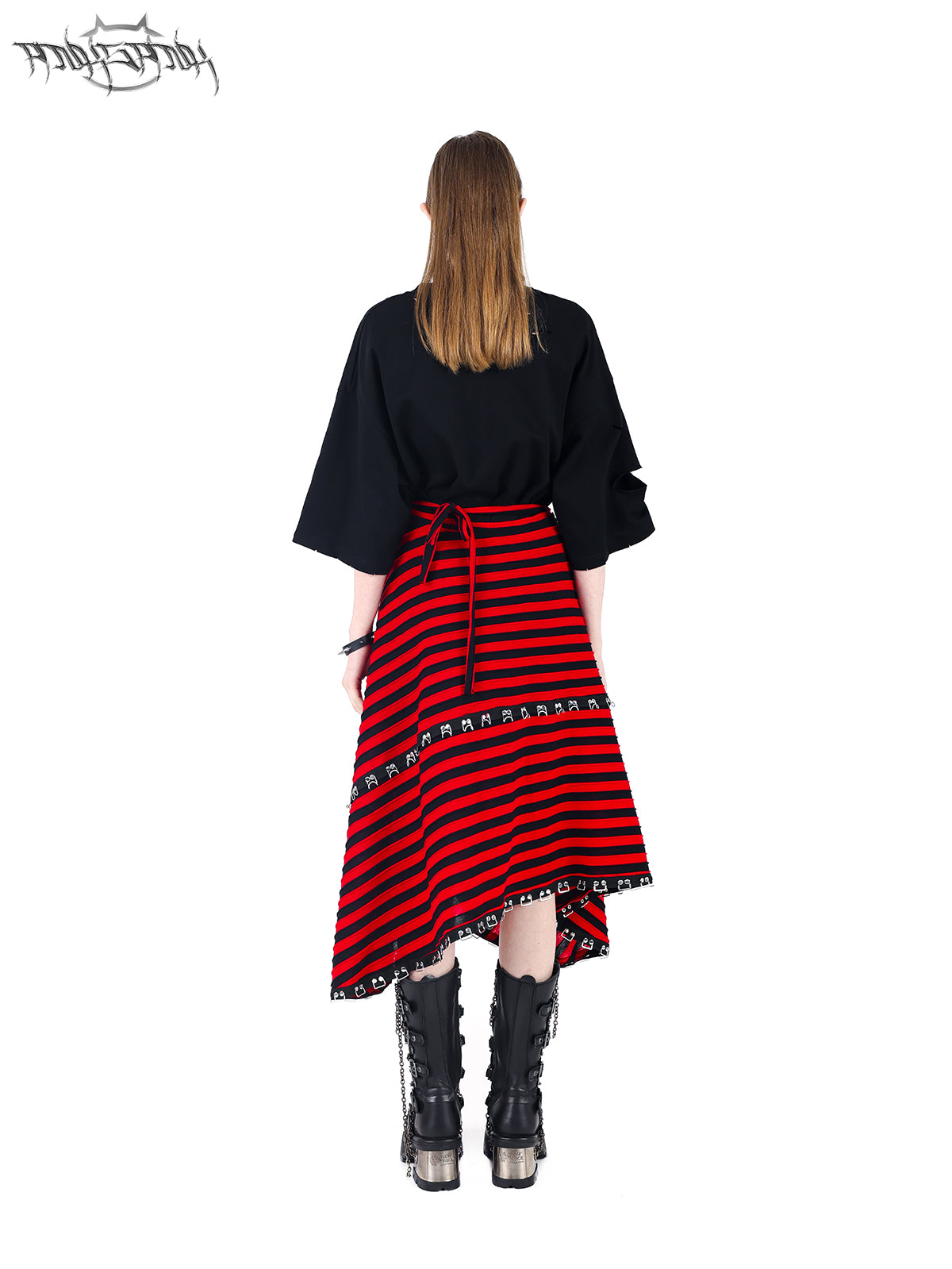 Multi-Wear Buckle Stripe Skirt