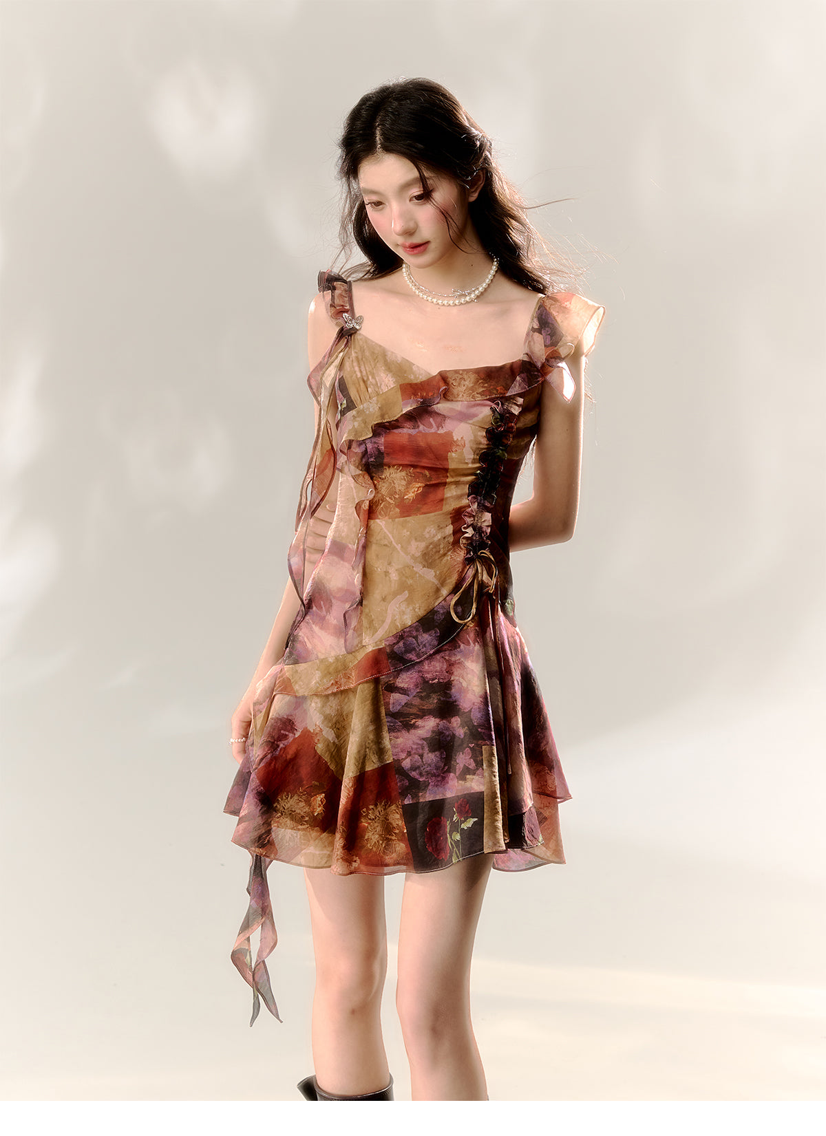 Floral Tie Dye Print Dress