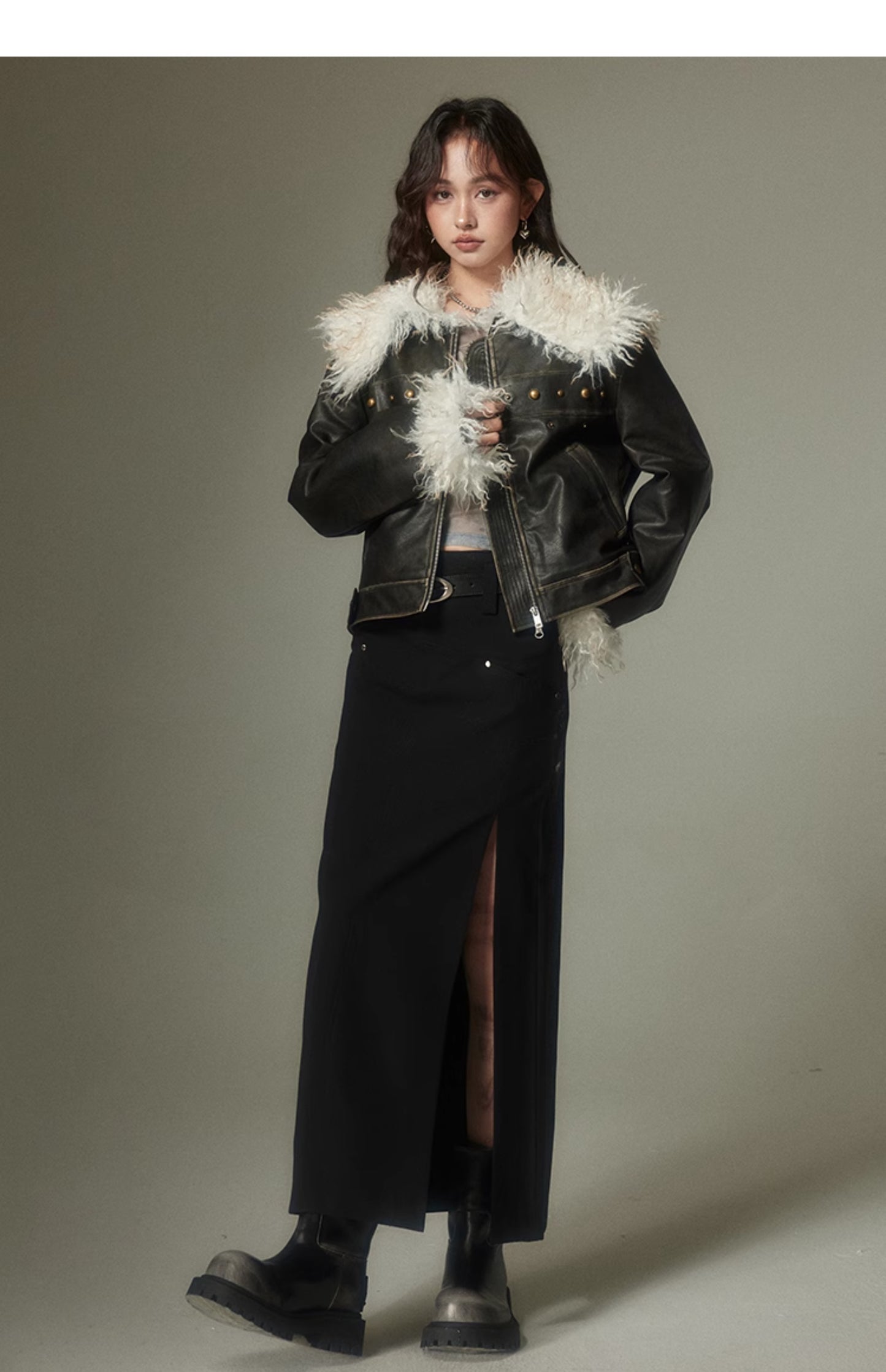 Retro Fur Leather Jacket