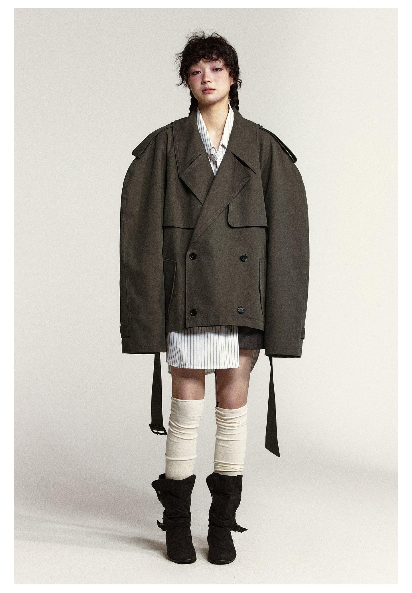 Oversized Short Length Trench Coat