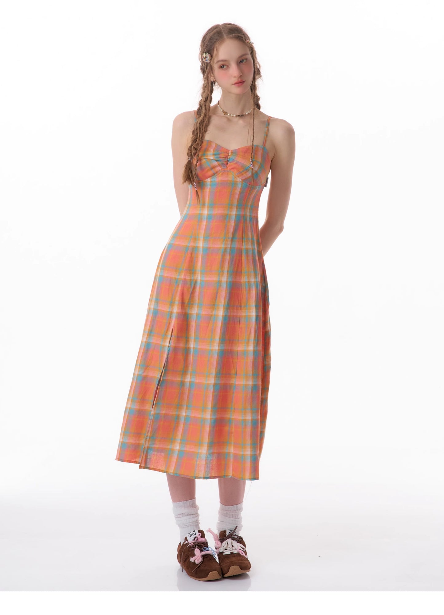 American design checkered dress