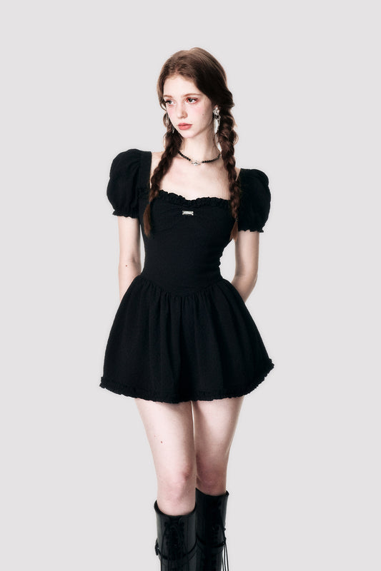 Square Neck Sleeve Short Length One-piece