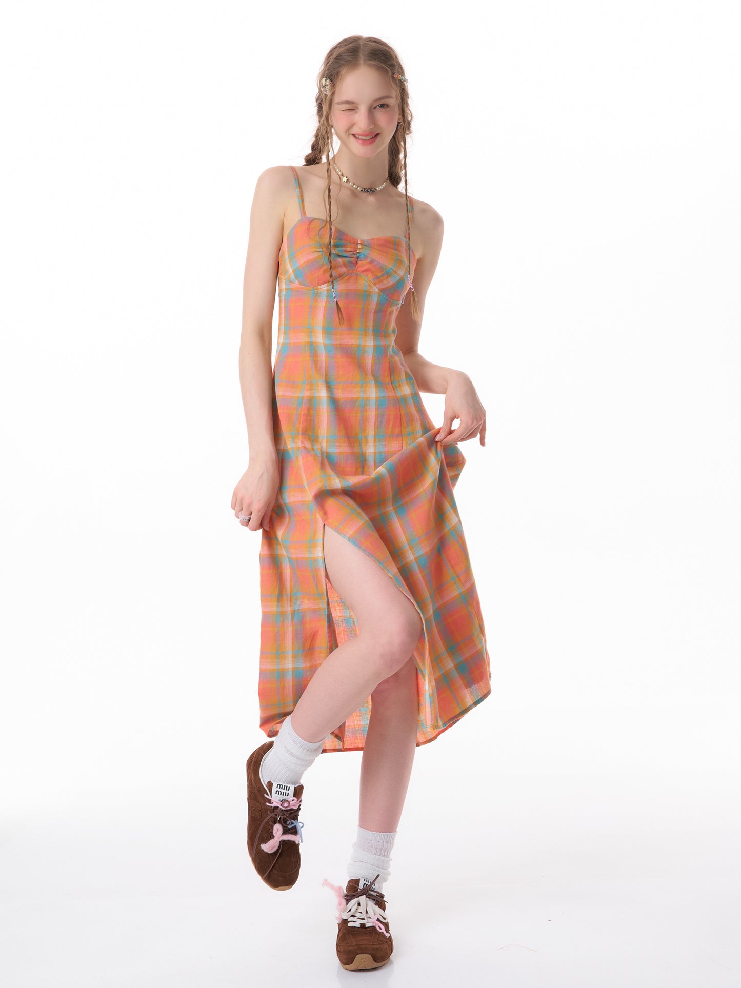 American design checkered dress