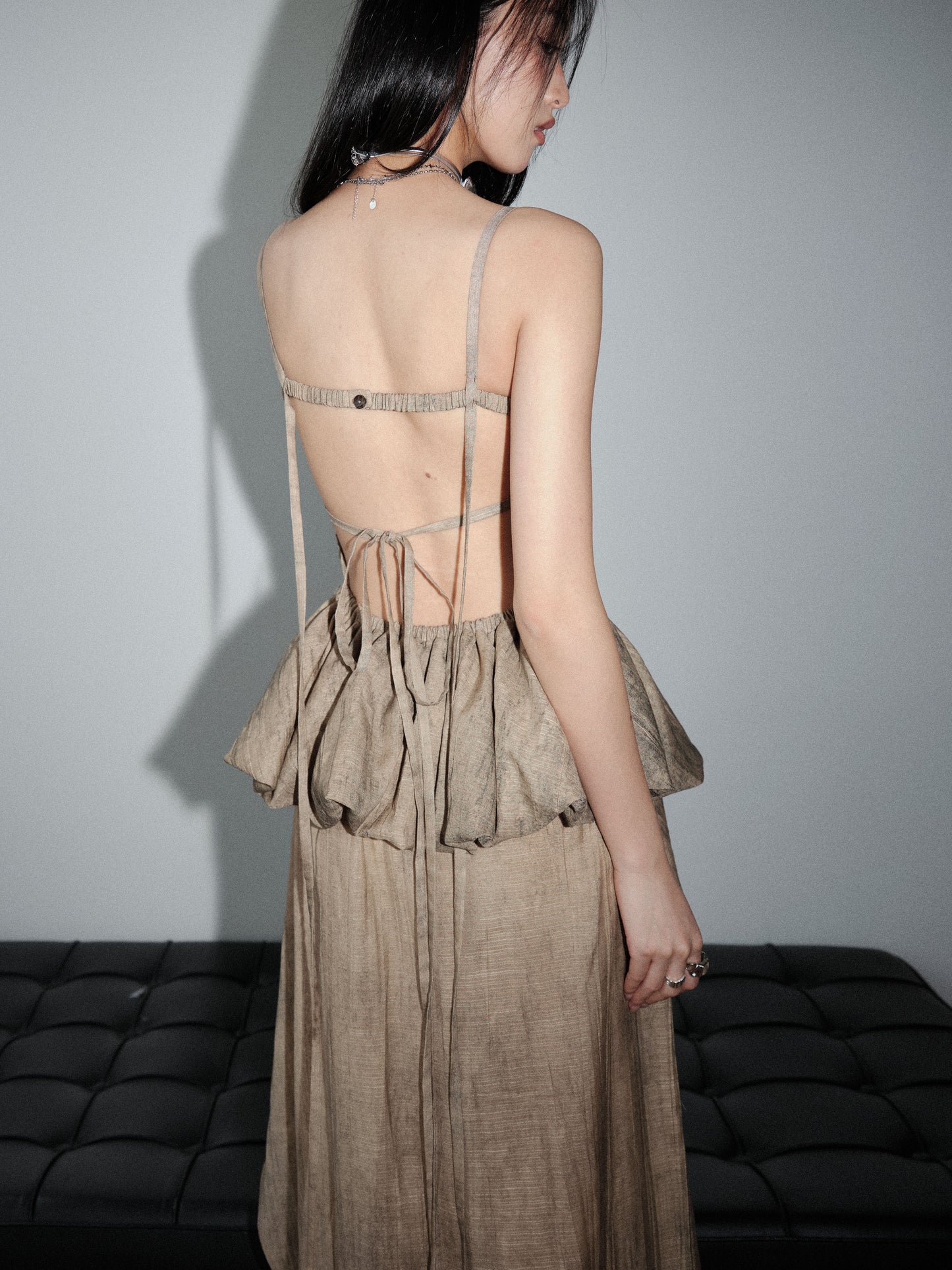 Pleated Laced Camisole and Skirt Set