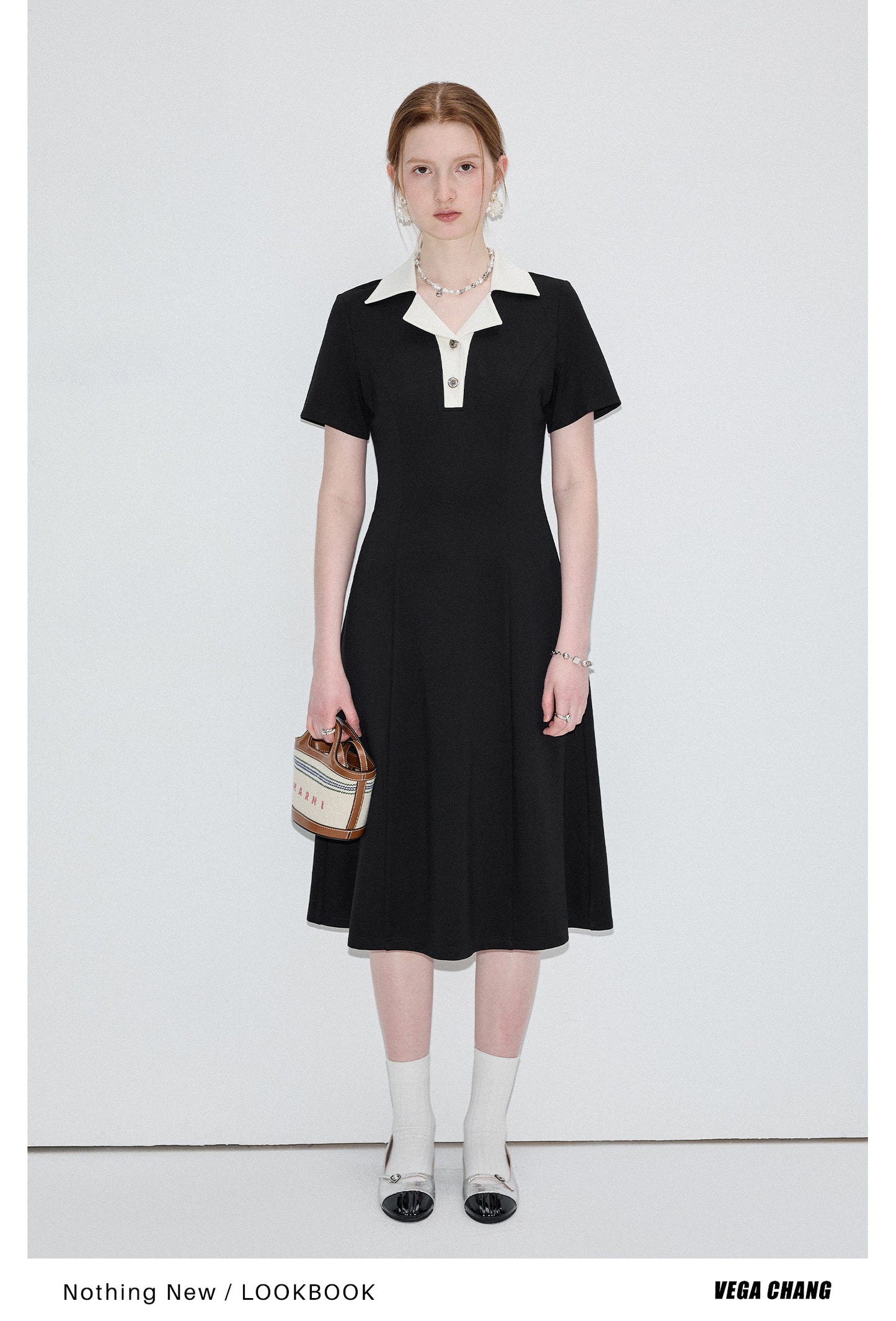 Polo collar slim dress