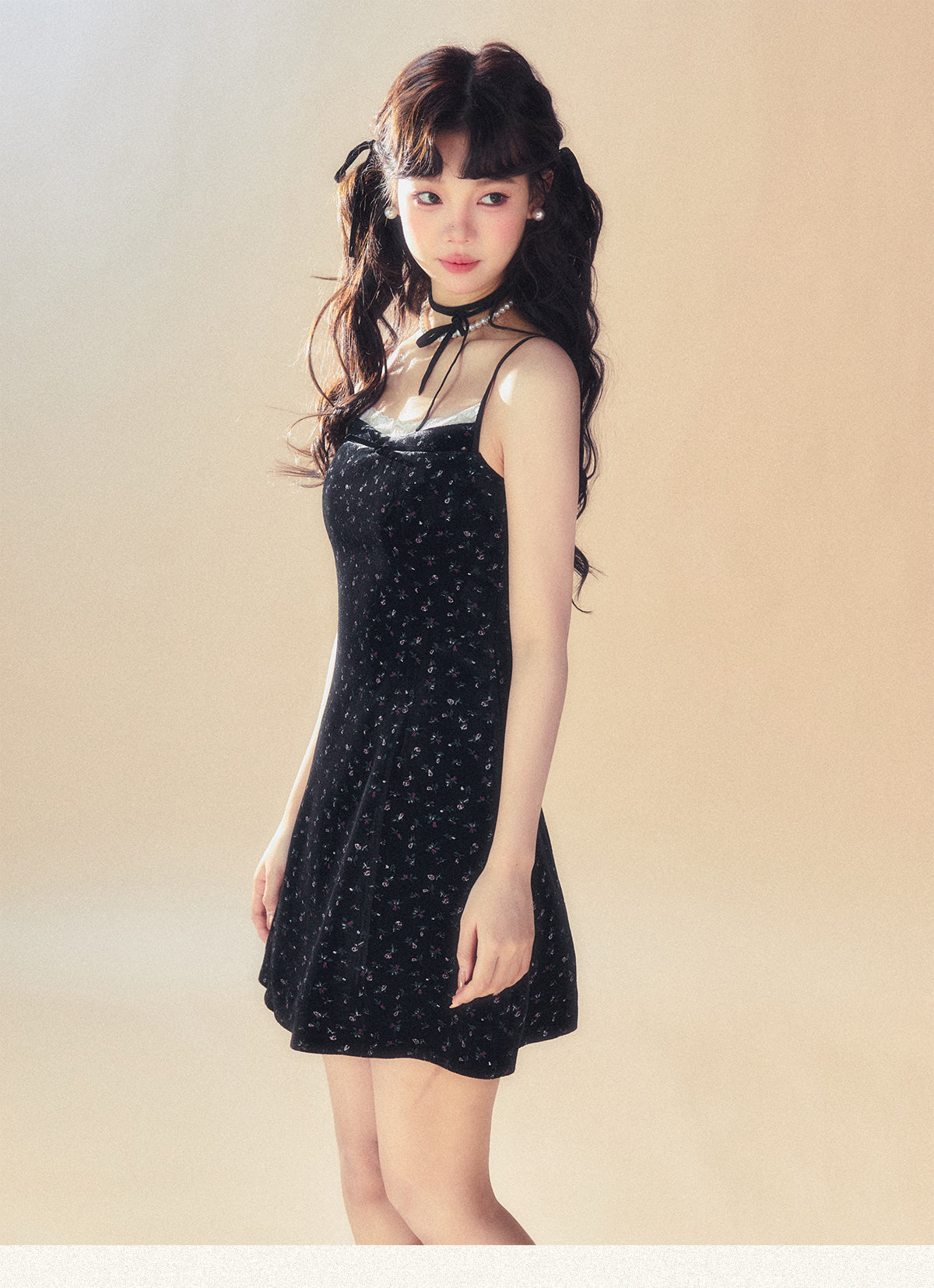 Retro Jacquard Suspender Dress