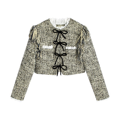 Ribbon Design Short Length Tweed Jacket & Short Length Tweed Ribbon Skirt