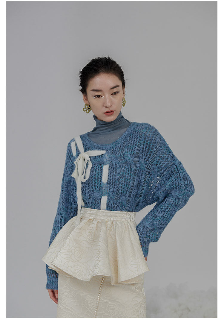 Irregular design knit wool