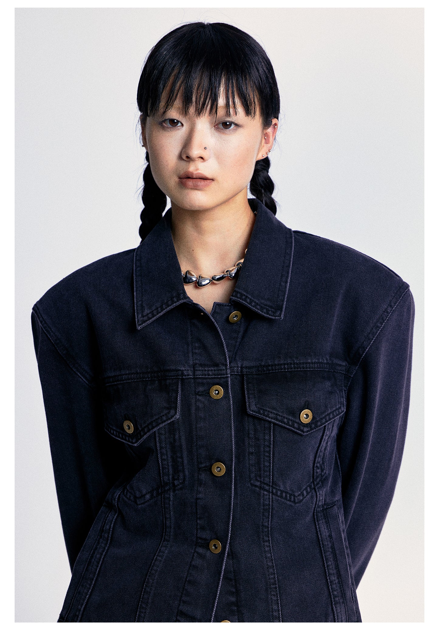 Slim Waist Design Denim Jacket