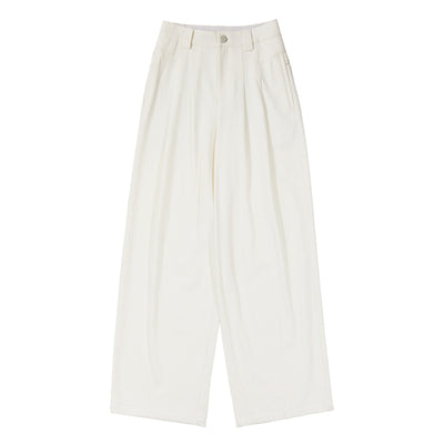 Wide Leg Low Waist Cotton Pants