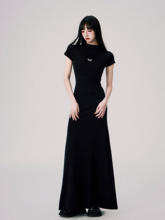 Slim fit long high-end knit dress