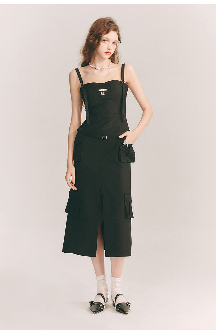 Slit Tight Pocket Belt Long  One-piece