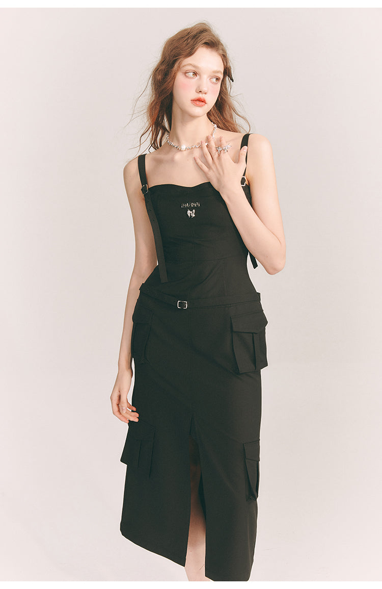 Slit Tight Pocket Belt Long  One-piece