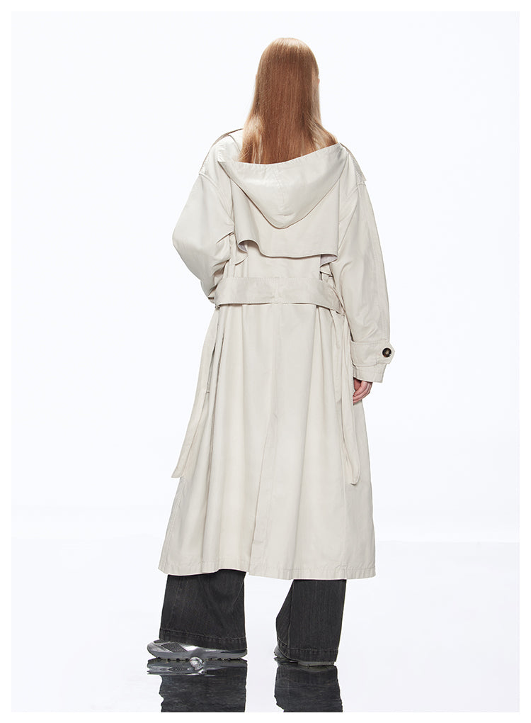 Big Silhouette Hooded Trench Coat