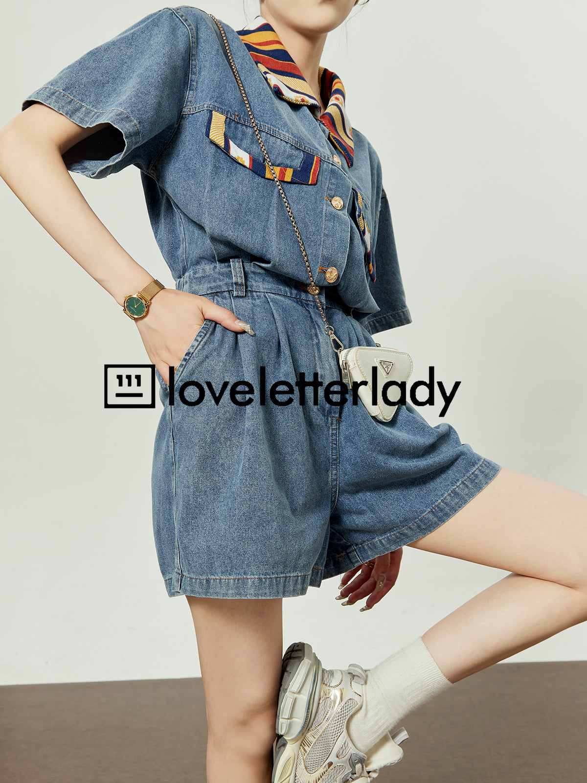 Denim Short Jumpsuit