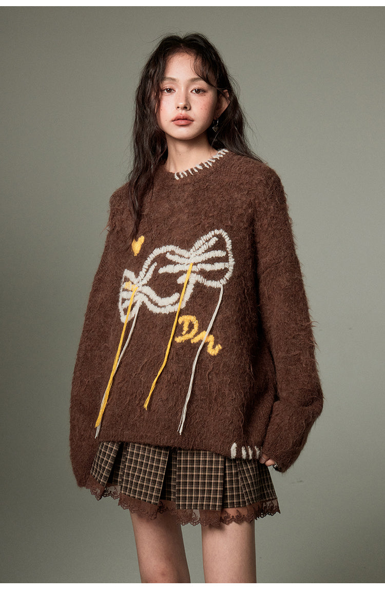 Loose Fit Candy Embroidery Knit