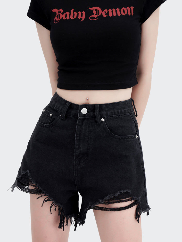 High Waist Denim Shorts