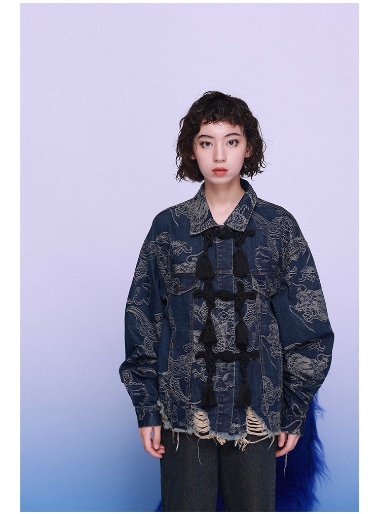 China Retro Damaged Denim Jacket