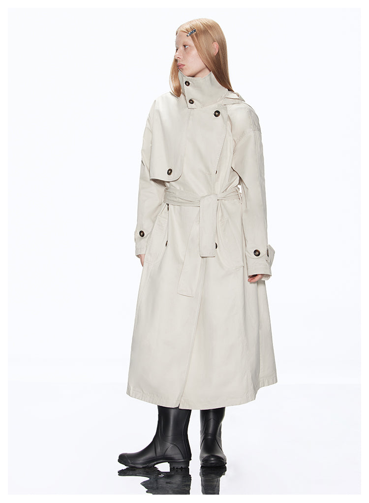 Big Silhouette Hooded Trench Coat