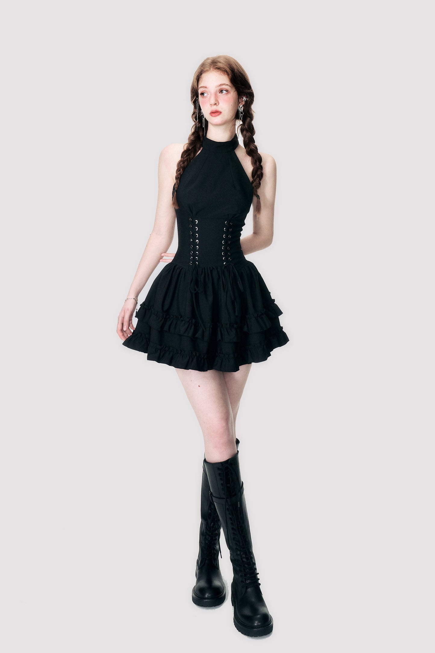 Slim Waist Sleeveless Short Length Dress