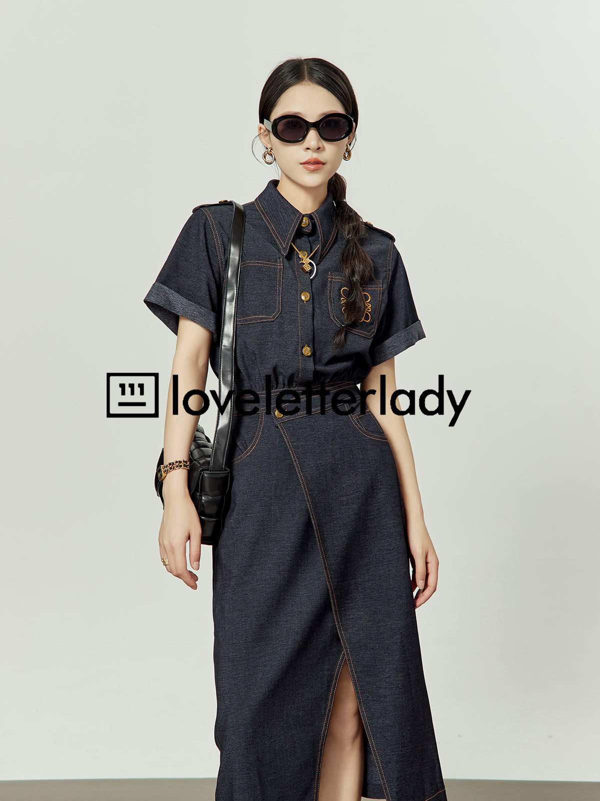 Slim Retro Denim Dress