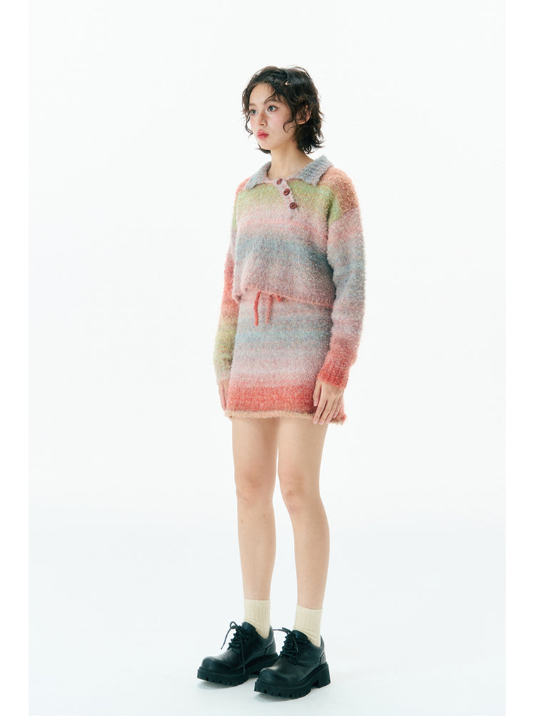 Short Length Gradient Knit & Short Length Knit Skirt Setup