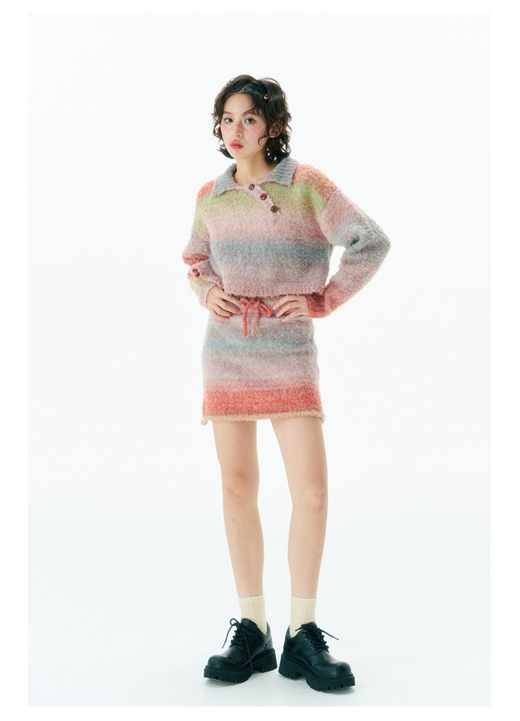 Short Length Gradient Knit & Short Length Knit Skirt Setup