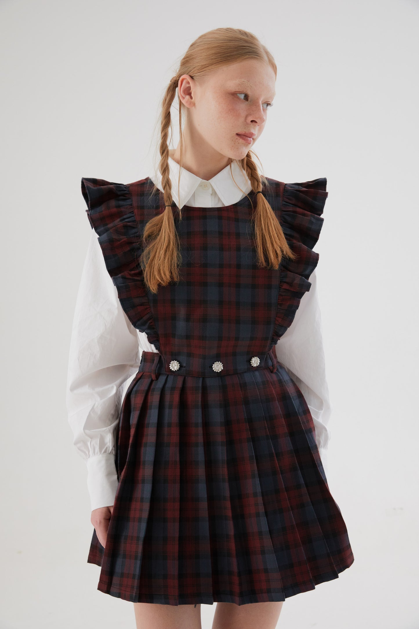 Plaid 2-way Maid Design Dress