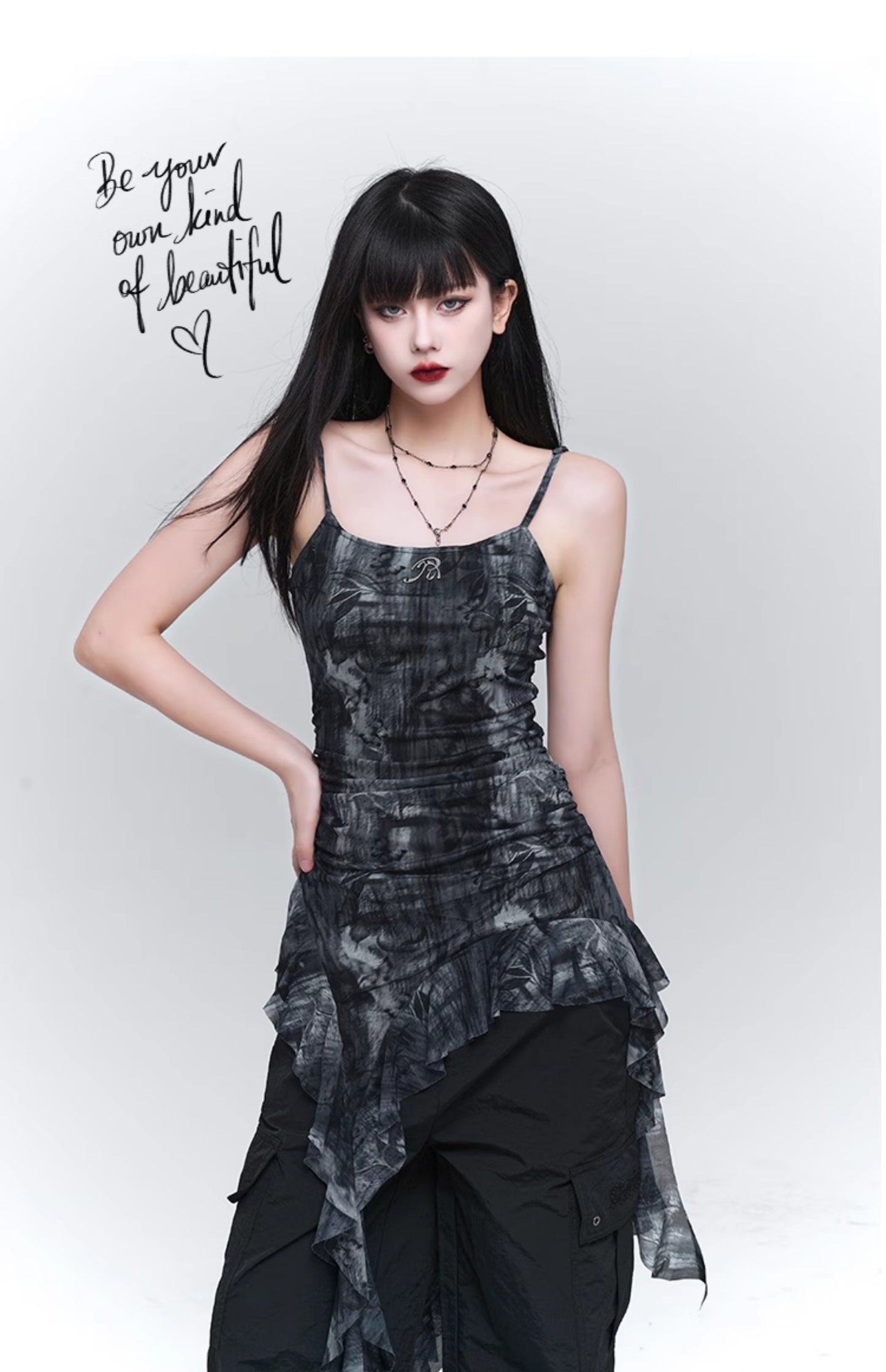 High-end design ruffled camisole