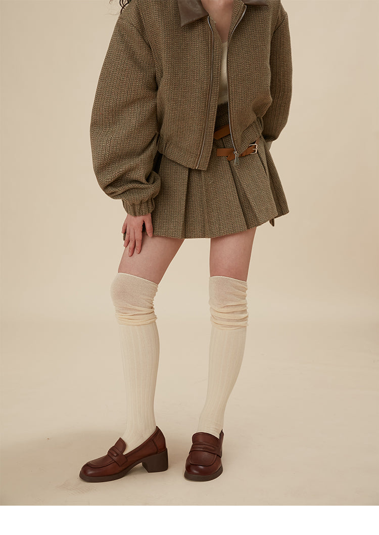 British formal short jacket & short pleated skirt setup