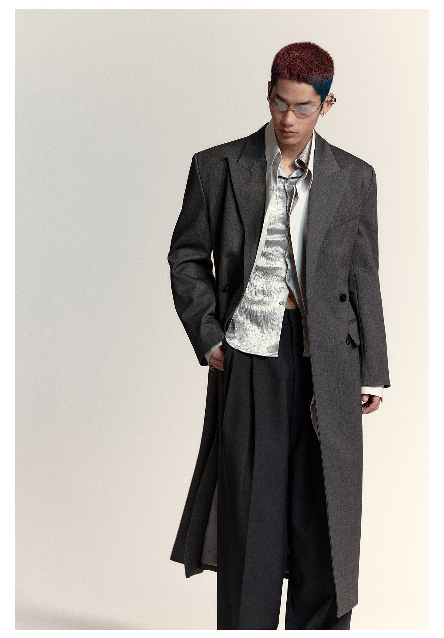 Sharp Design Long Trench Coat