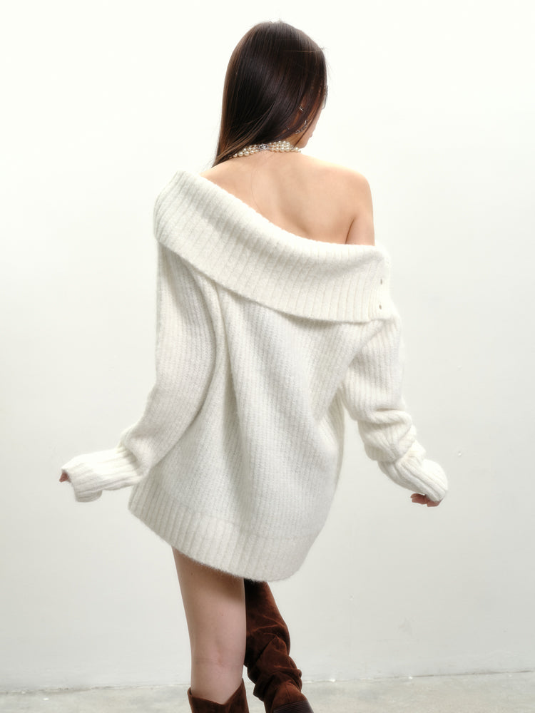 Just-fit off-the-shoulder sweater