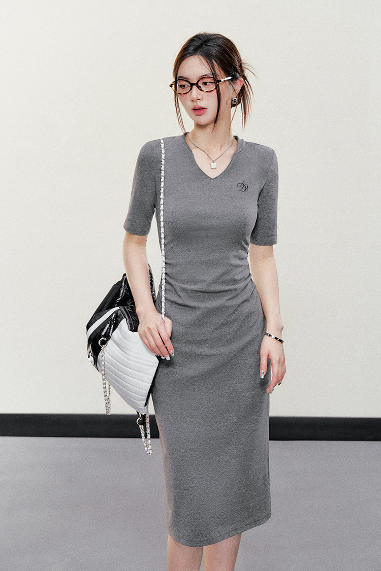 V-Neck Knit Dress