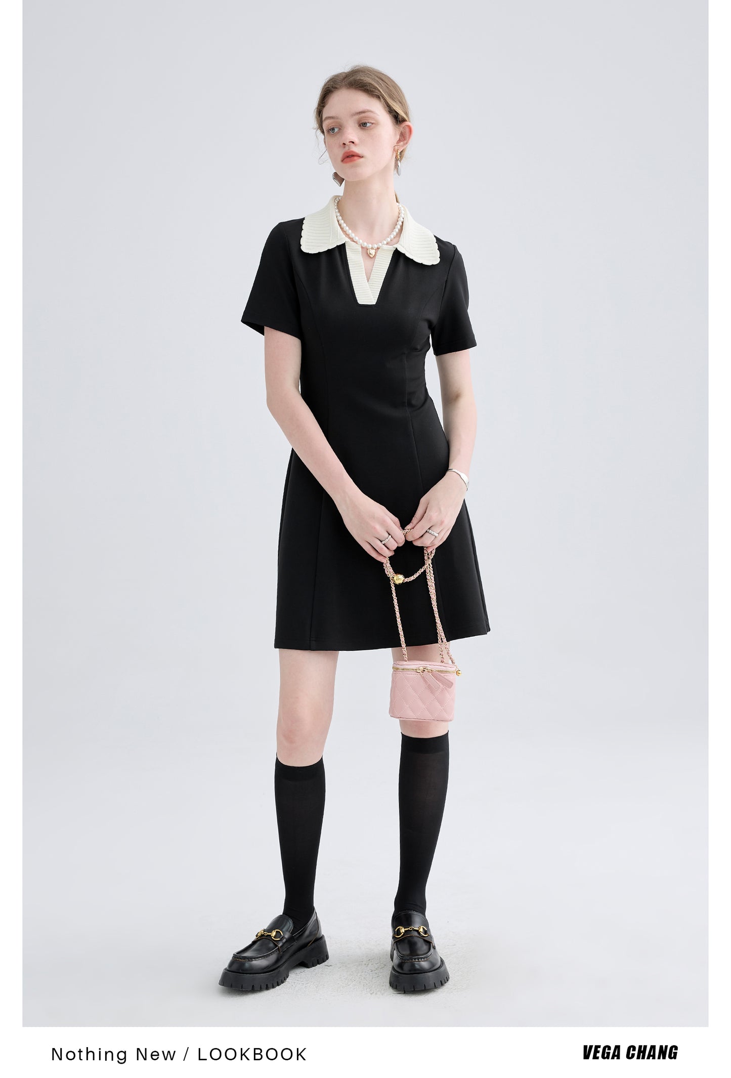 Polo collar slim dress