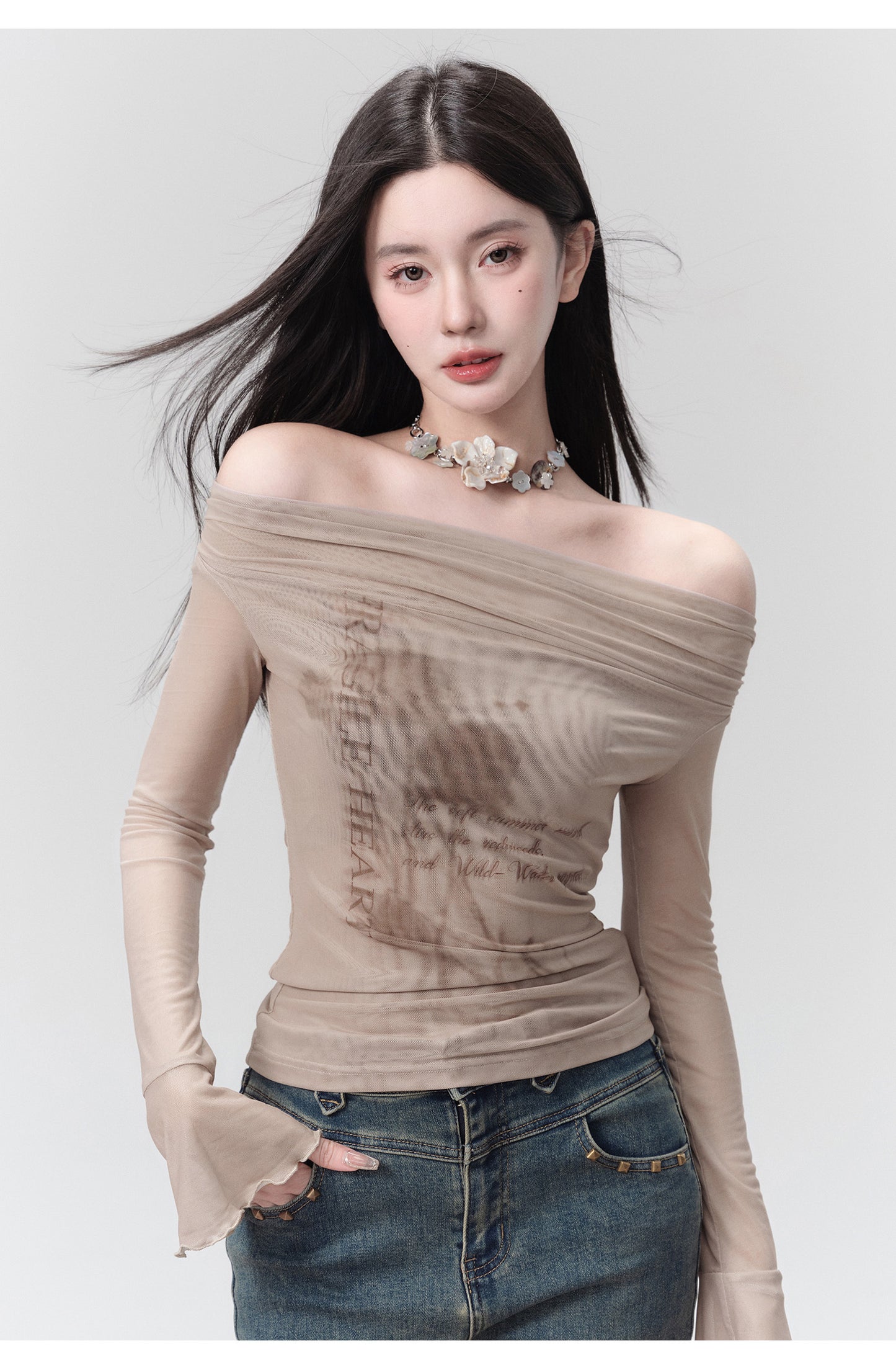 One Shoulder Top Slim T-Shirt