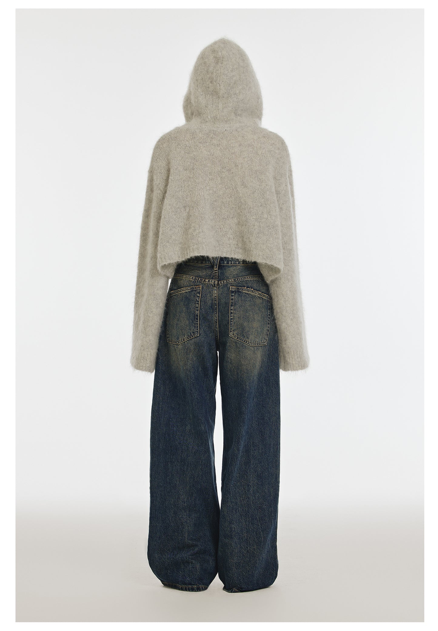 Mohair Short Length Knit Hoodie