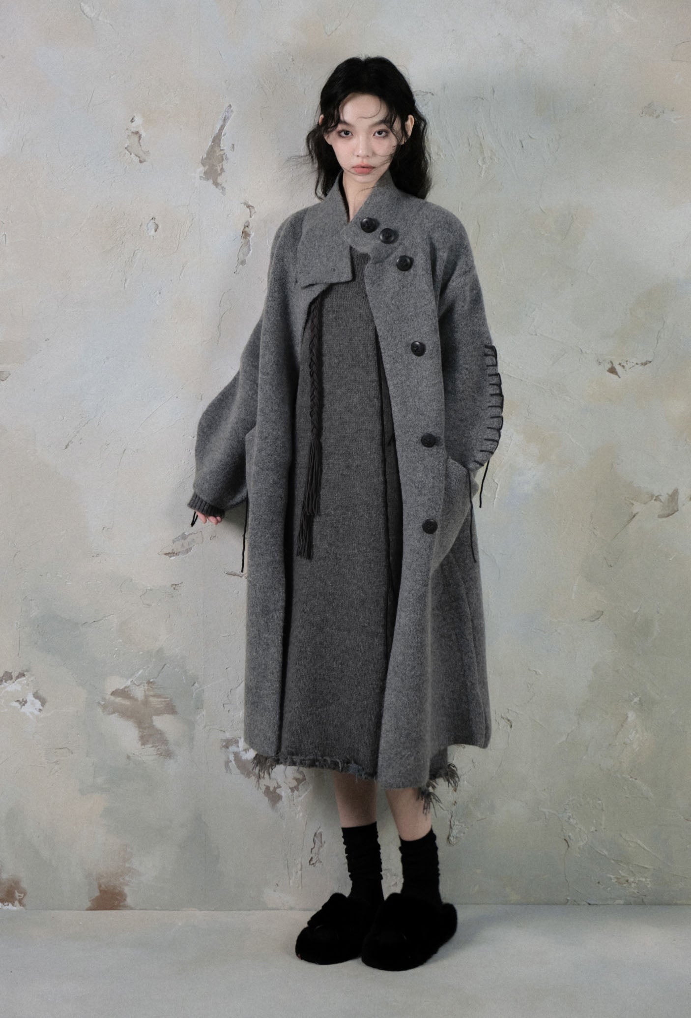 Lazy Loose Long Soft Waxy coat jacket