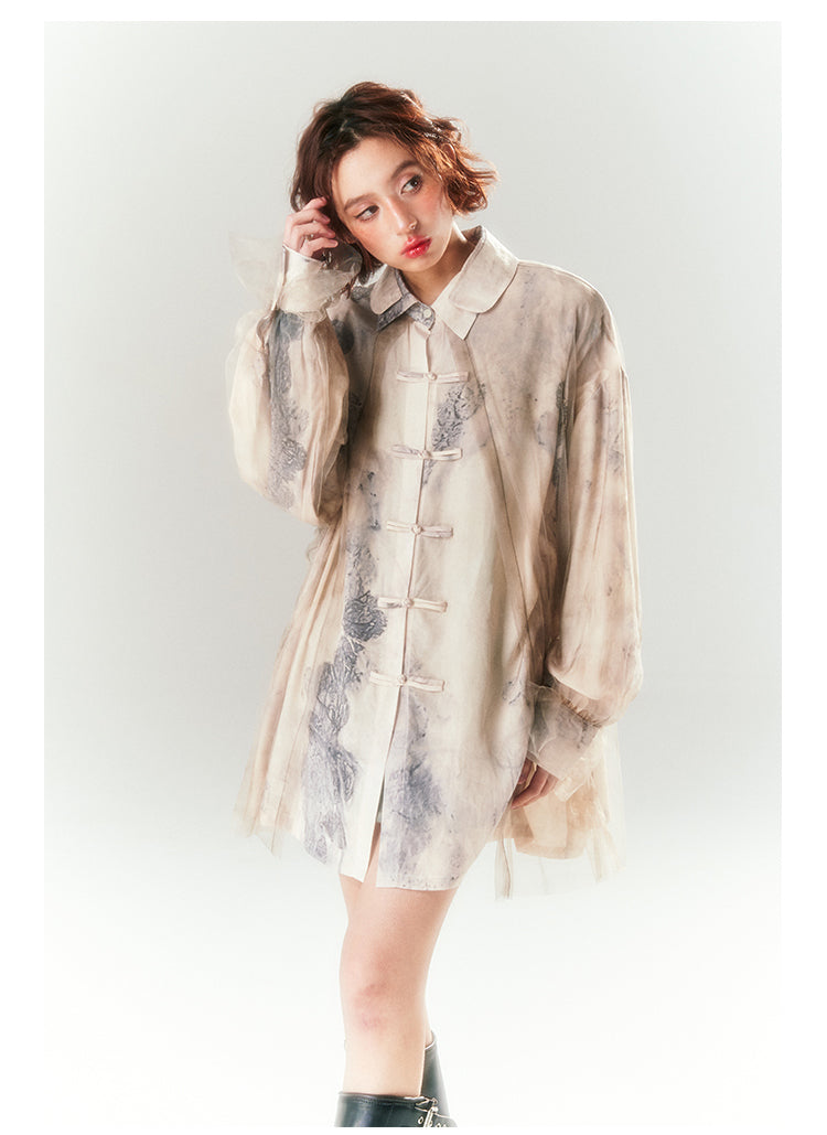 Lace Button China Shirt