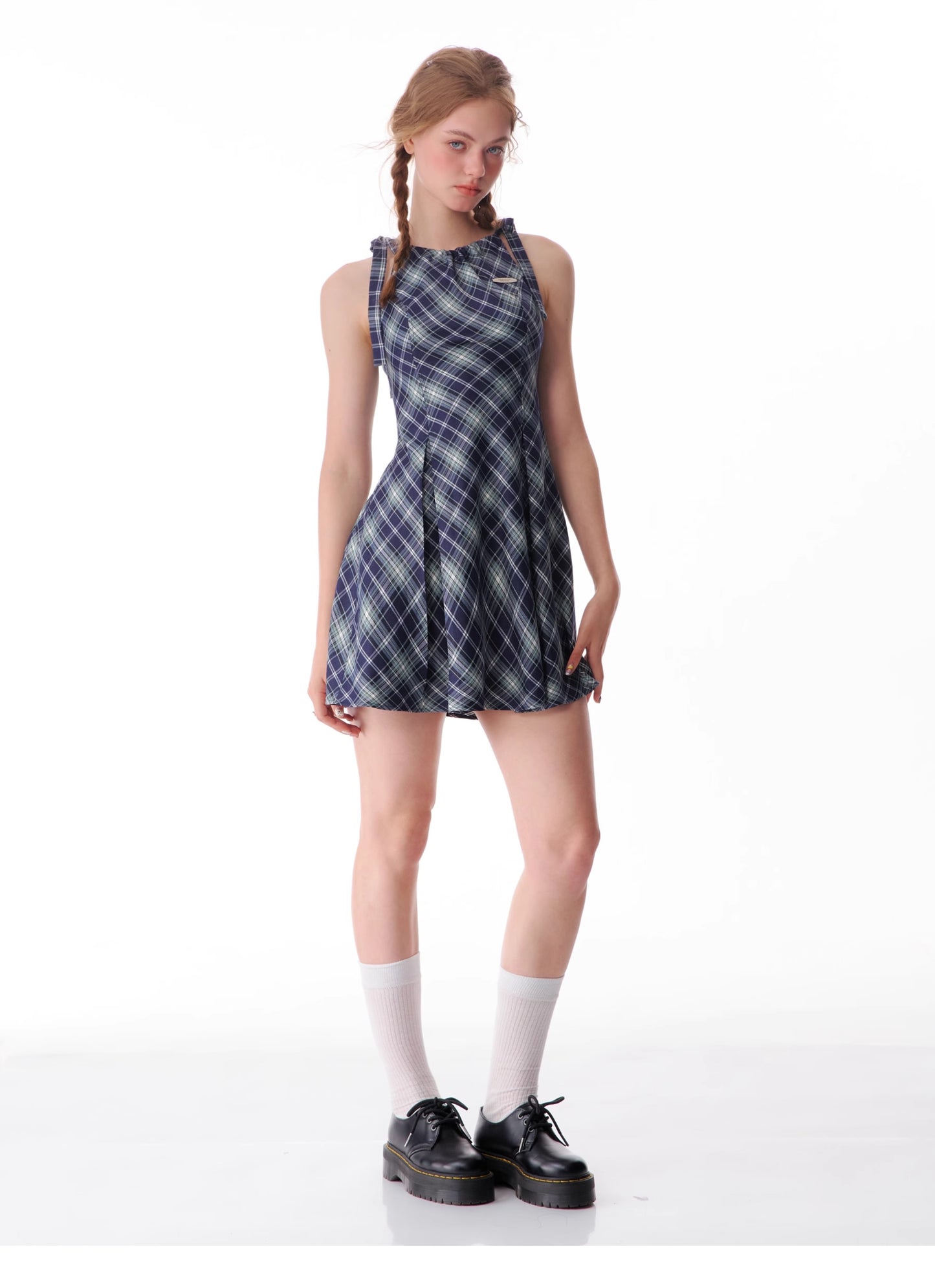 Checkered Suspender Dress