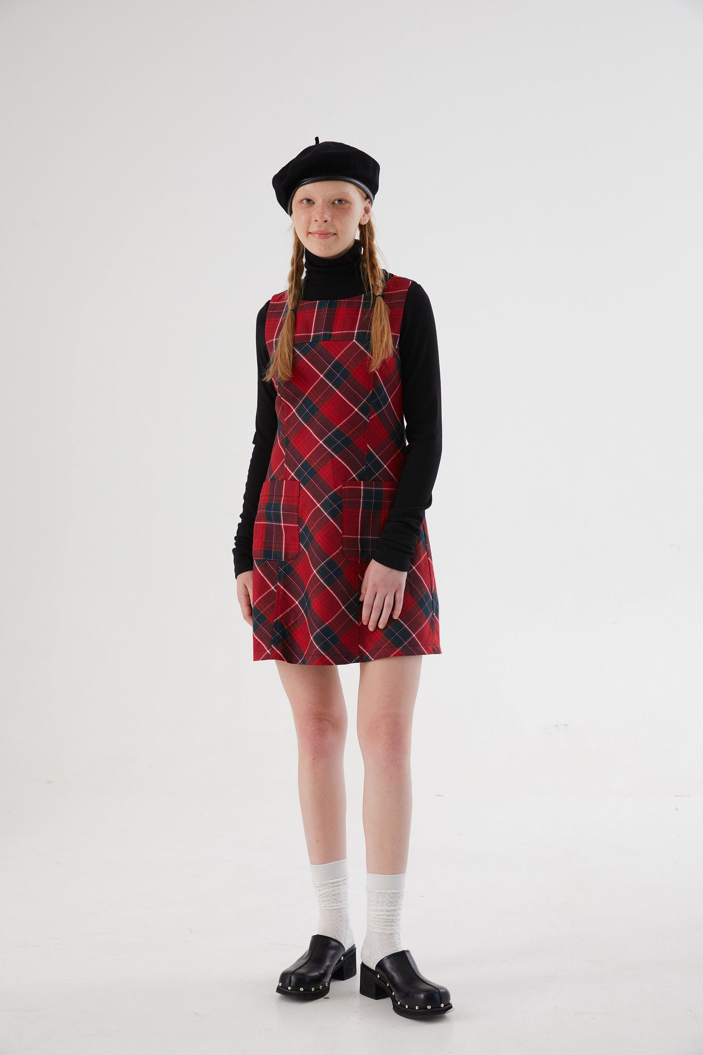 Girly Plaid A-line Vest Dress