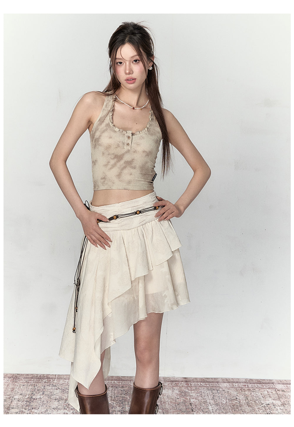 Irregular design A-line skirt