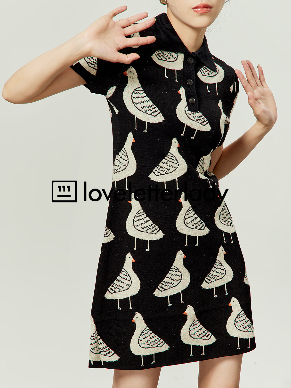 Casual duck pattern Knit Dresses