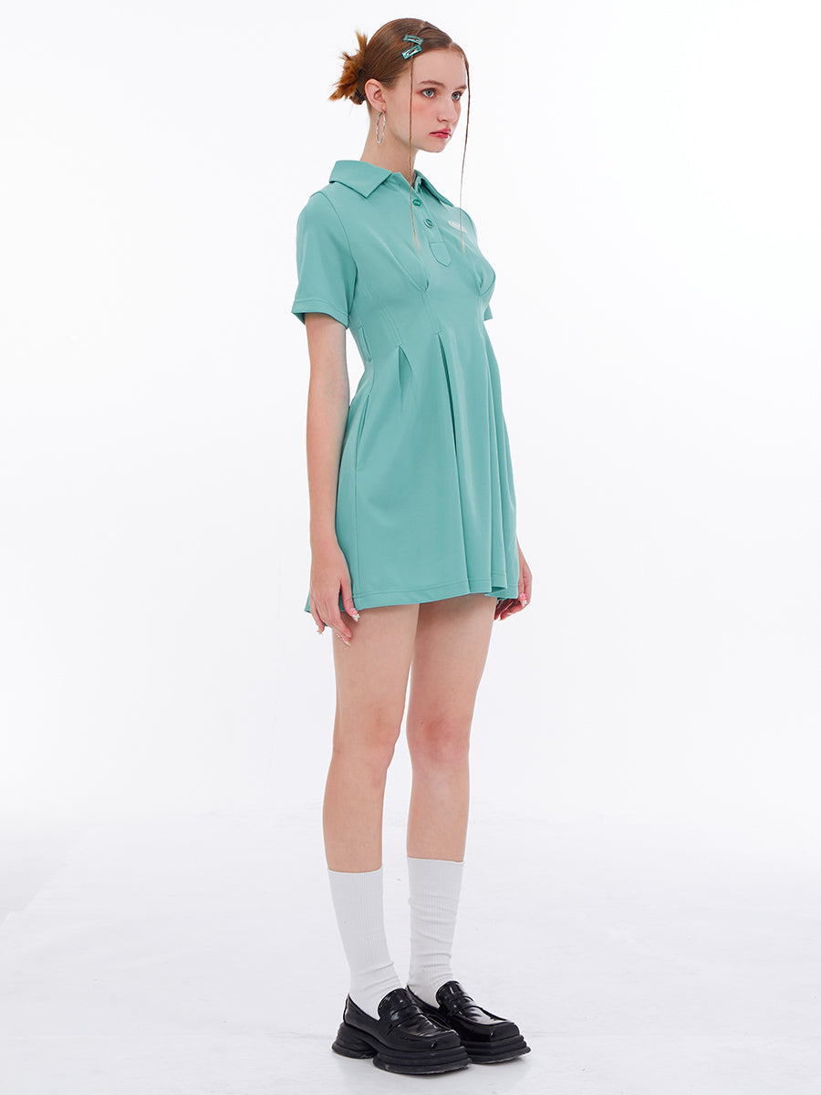 American Retro Polo Collar Dress