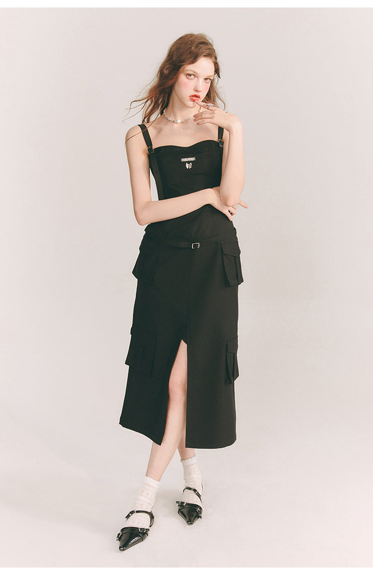 Slit Tight Pocket Belt Long  One-piece