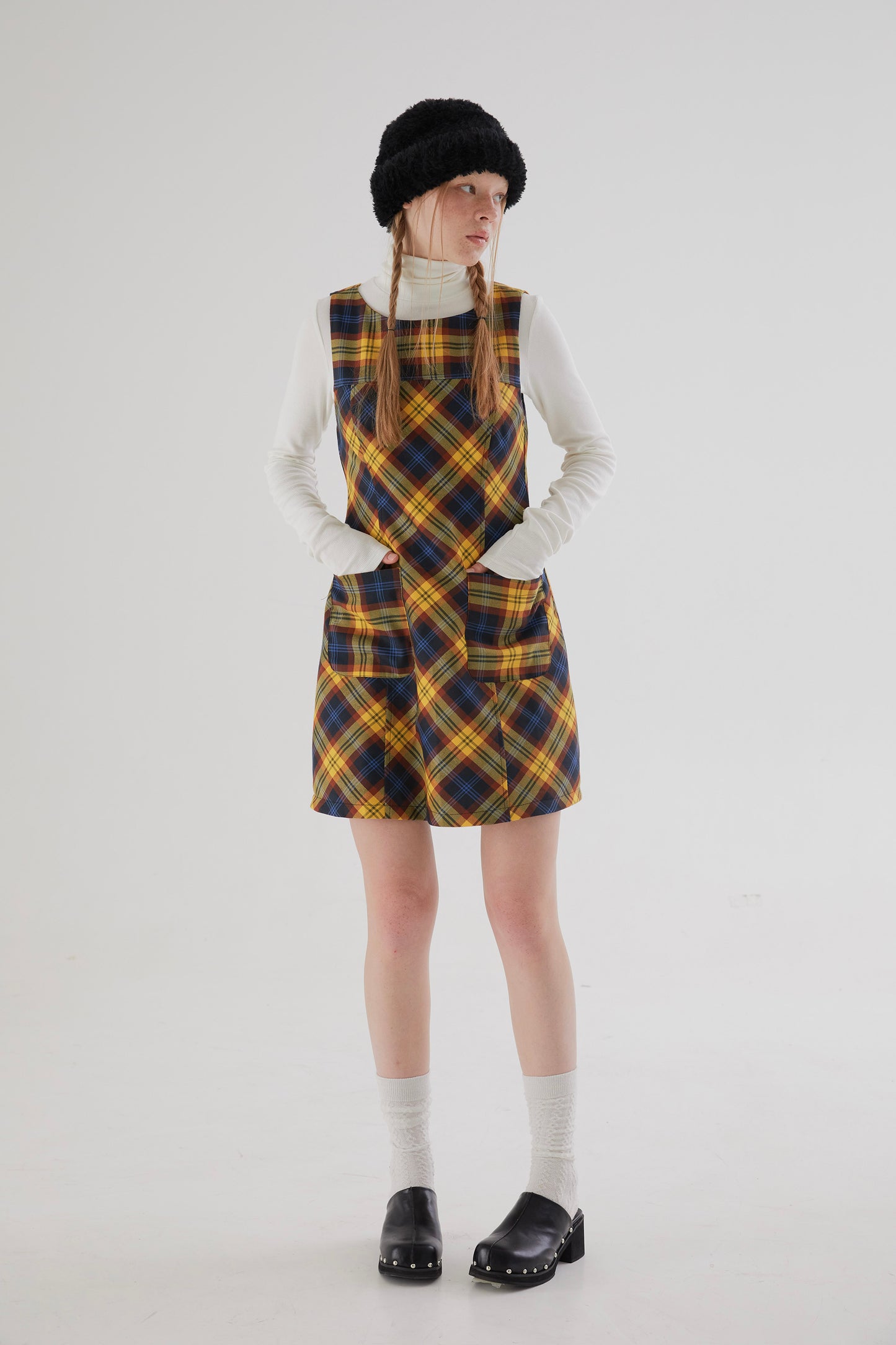 Girly Check Yellow Pattern A-line Best Dress