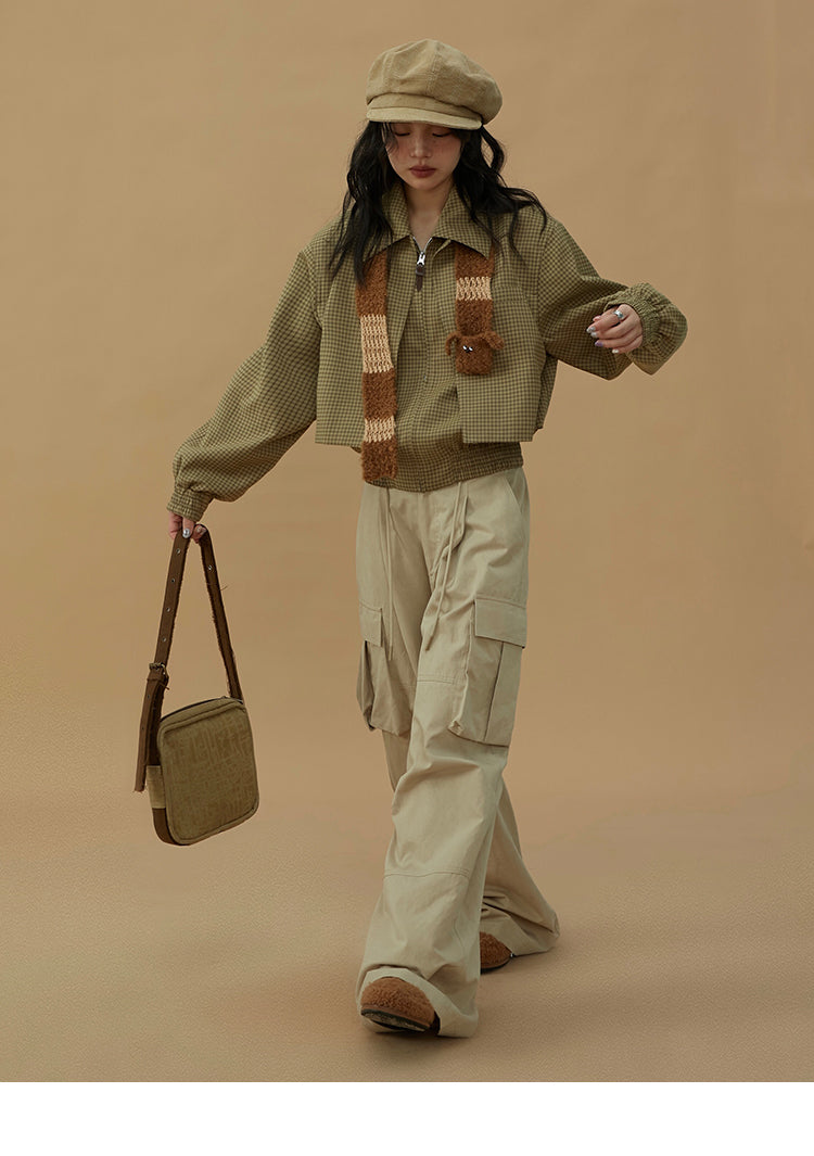 Retro wide leg cargo pants